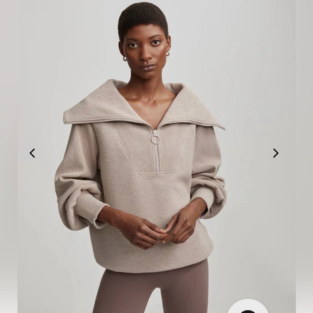 Barley Vine Half Zip Pullover Taupe Marl M Medium - Like New